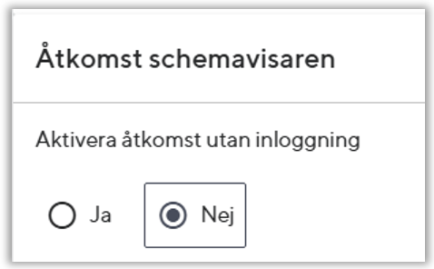 Aktivera åtkomst utan inloggning